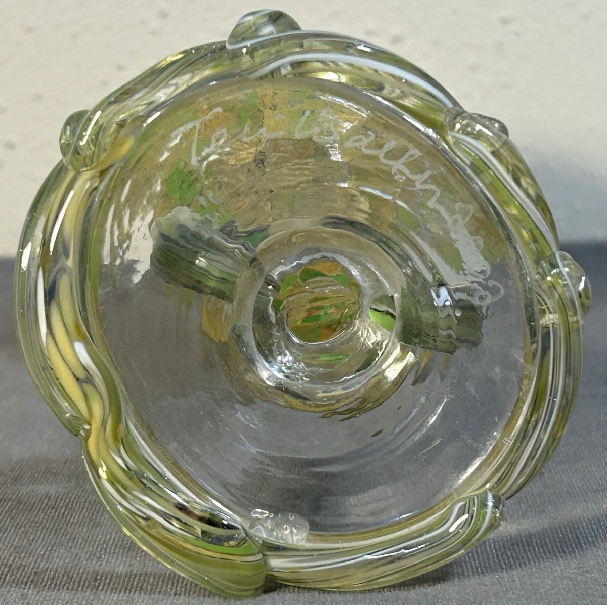 2002 Teri Walker Studio Art Glass Contemporary Style Goblet Chalice (New Orleans, Louisiana)