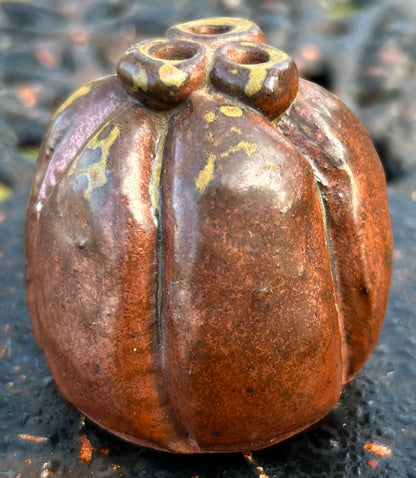 Vintage 1976 American Julie Larson Pottery Contemporary Style Weed Rock Pot Vessel