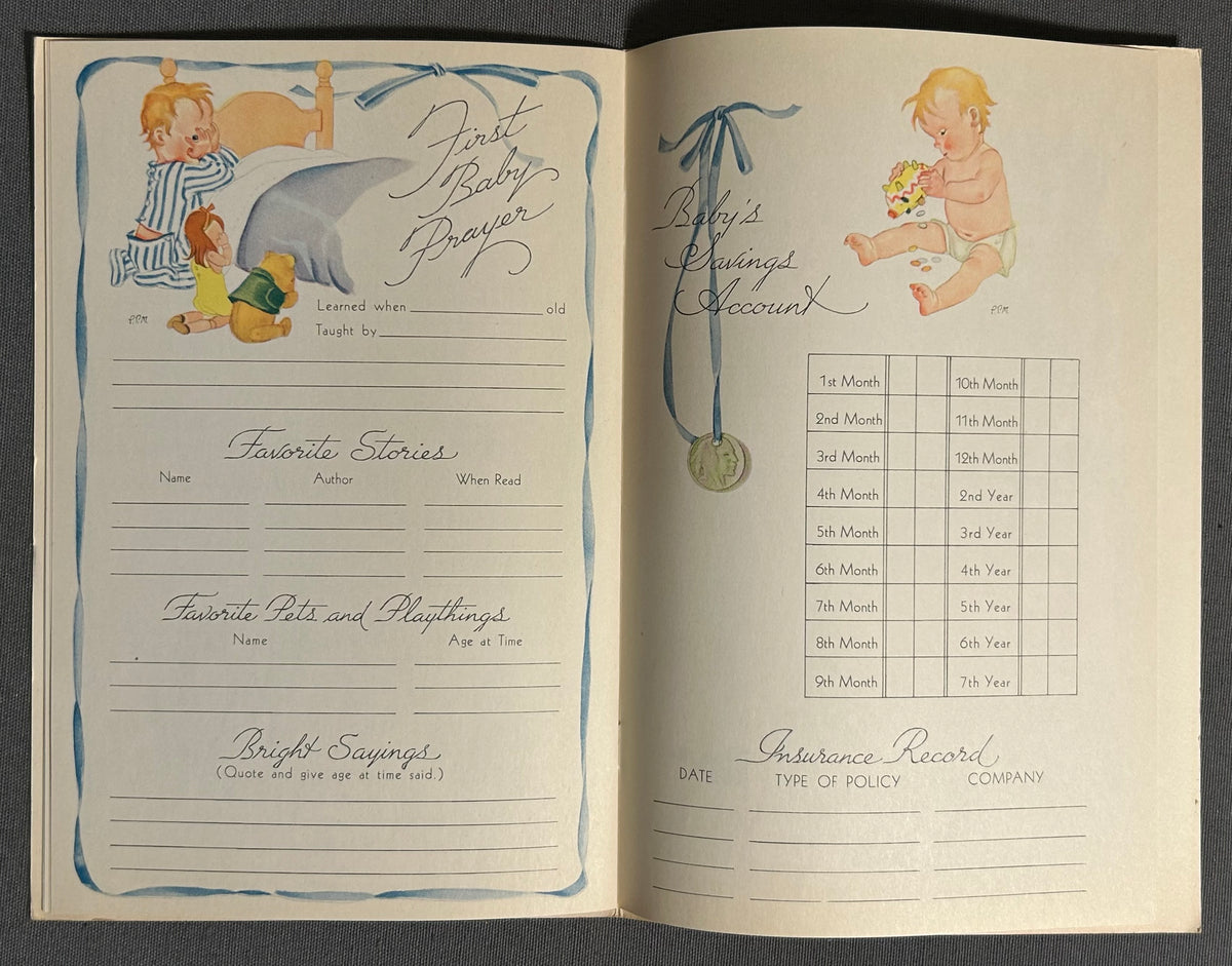 Late 1940’s American “Baby’s First Years” Pink Paperback Memory Journal Book