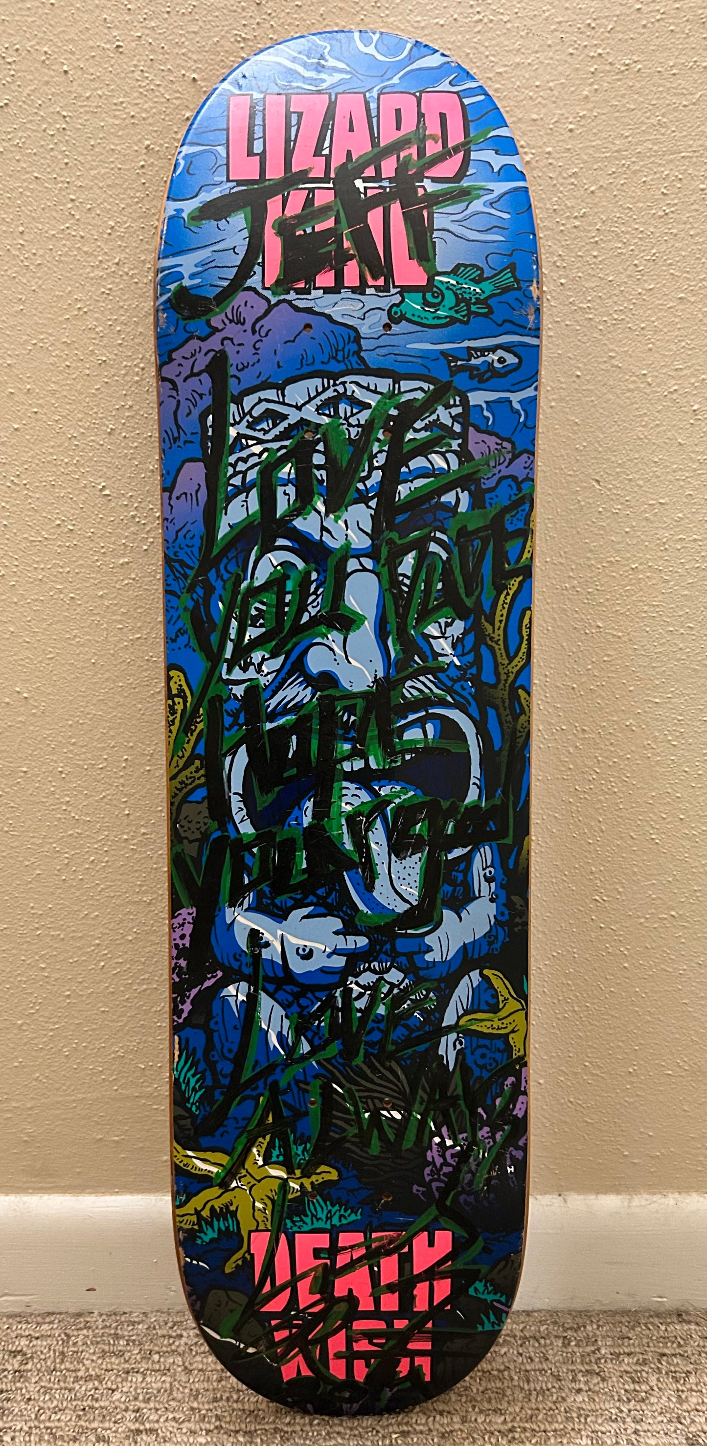 2014 Lizard King Death Wish Signed Ruins Skateboard Deck