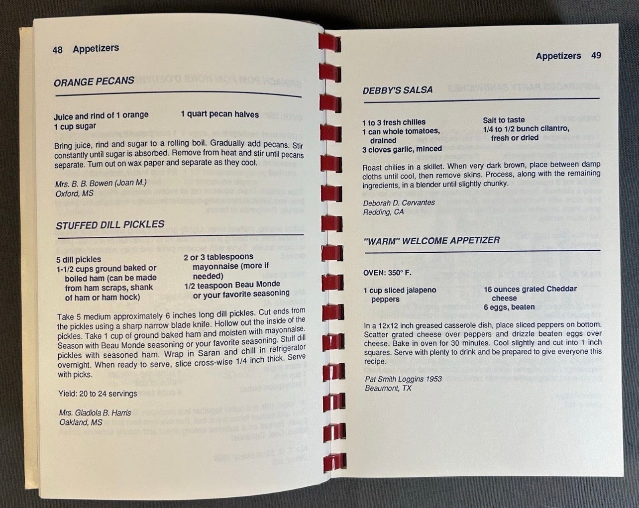 Vintage 1998 American “Rebel Recipes” The University of Mississippi Spiral-Bound Cookbook