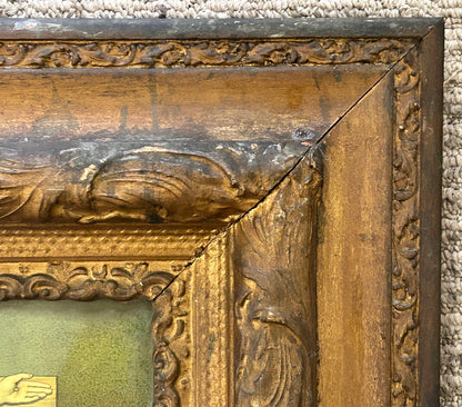 Circa 1900 American Victorian “The Crucifixion of Jesus Christ” Framed Chromolithograph Print