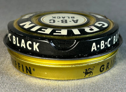 Vintage 1950’s American Griffin A•B•C Black Wax Shoe Polish Tin Made by Boyle-Midway Inc.