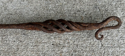 Late 19th Century American Primitive Wrought Iron Four-Prong Fireplace Toasting Fork