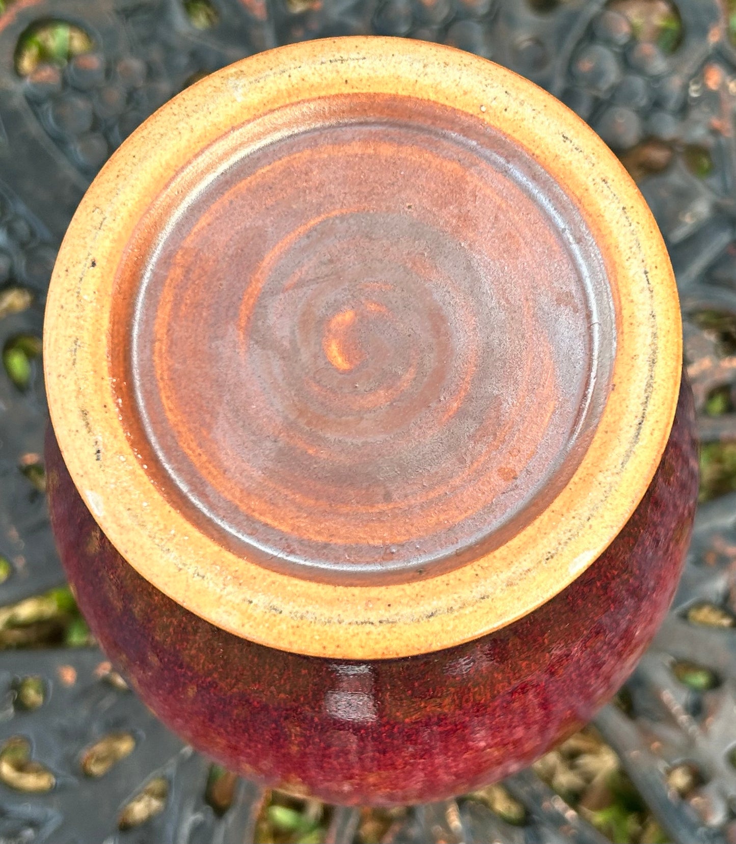 Early 20th Century English Arts & Crafts Ruskin Style Art Pottery Chinoiserie Flambé Sang de Boeuf Glazed Baluster Vase