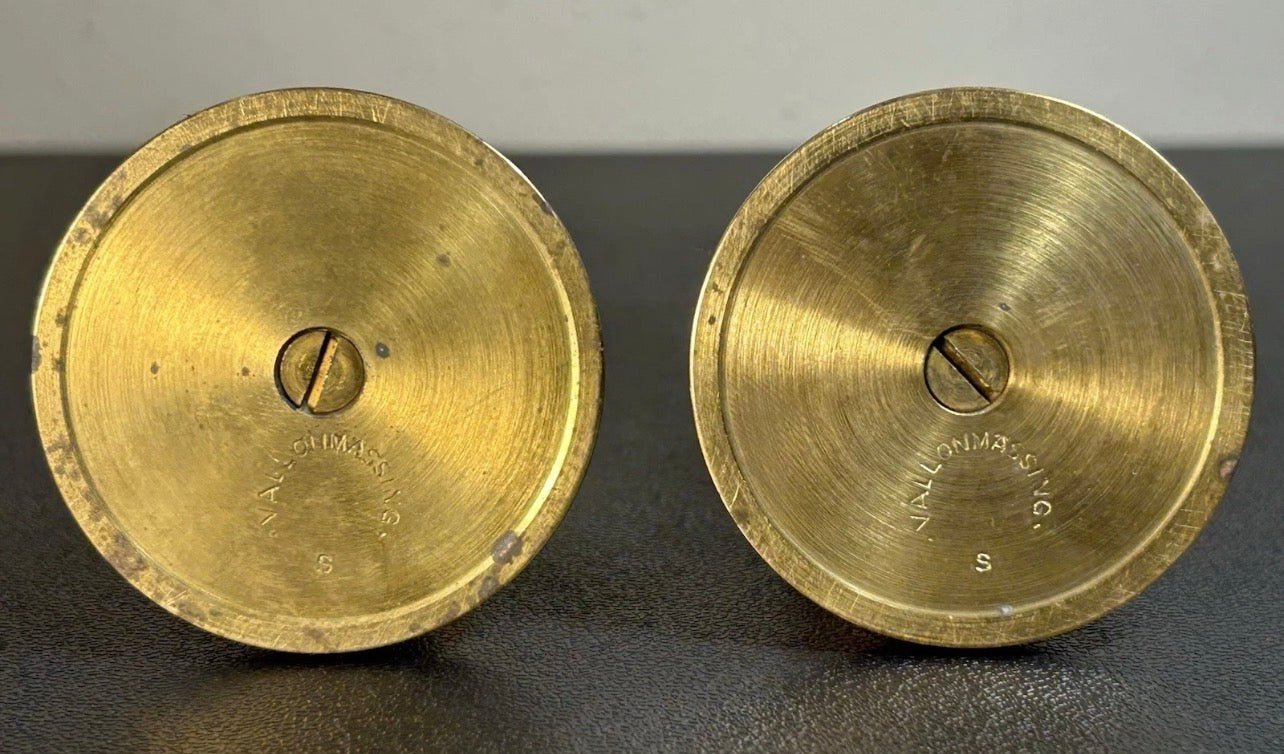 Pair of Vintage 1980’s Swedish Vallonmässing Scandinavian Modern Brass Candlesticks