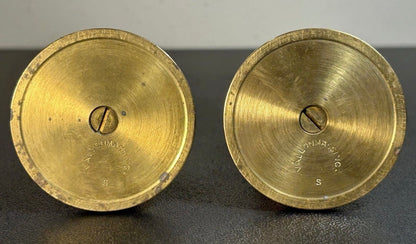 Pair of Vintage 1980’s Swedish Vallonmässing Scandinavian Modern Brass Candlesticks