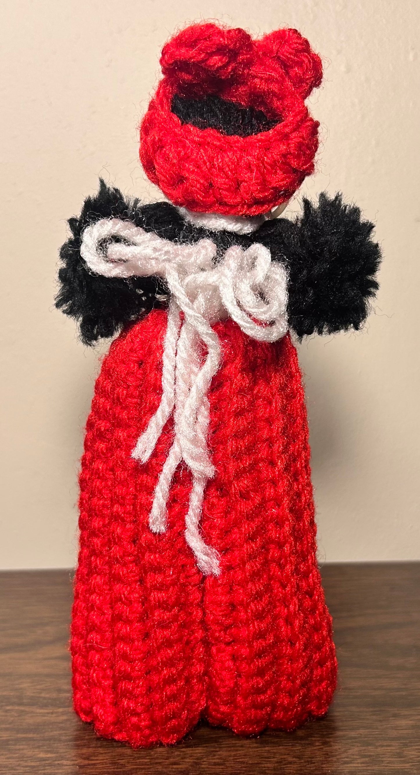 Vintage Mid 20th Century Handmade Black Americana Mammy Yarn Doll