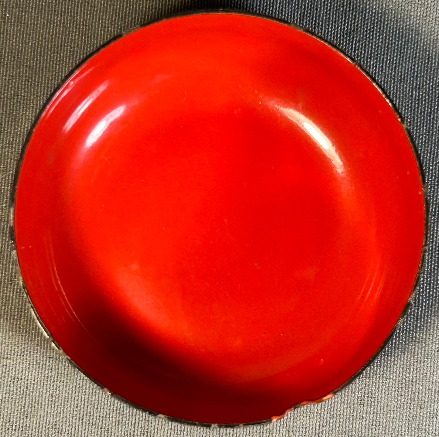Vintage 1960’s OTO Mid Century Modern Bright Orange Enamelware Ashtray Made in Japan