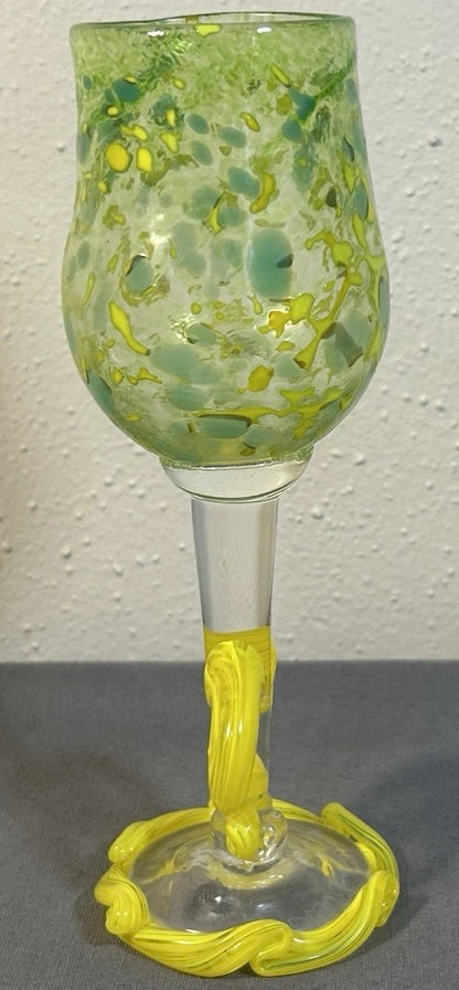 2002 Teri Walker Studio Art Glass Contemporary Style Goblet Chalice (New Orleans, Louisiana)