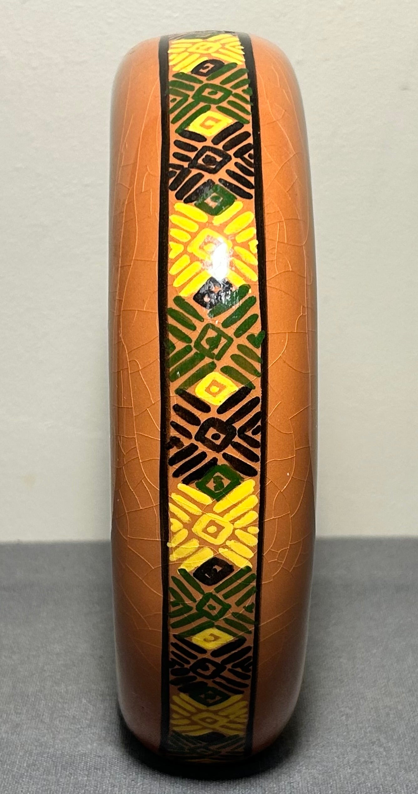 Vintage Circa 1970 Santa Maria de Jesus Ceresa Guatemala Pottery Terracotta Standing Ring Vase