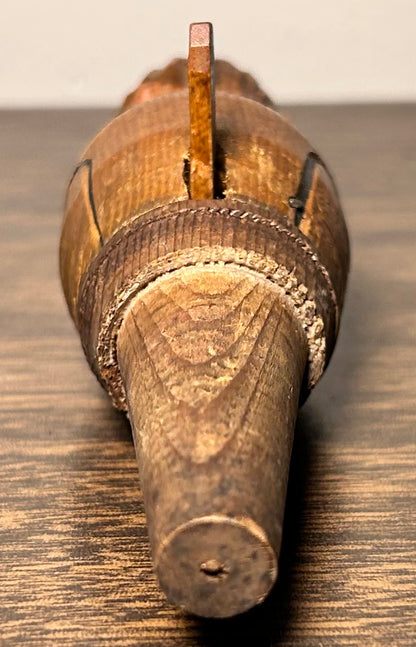 Vintage 1950’s Italian ANRI Carved Wooden Polychrome Mechanical Man in Glasses Figural Bottle Stopper