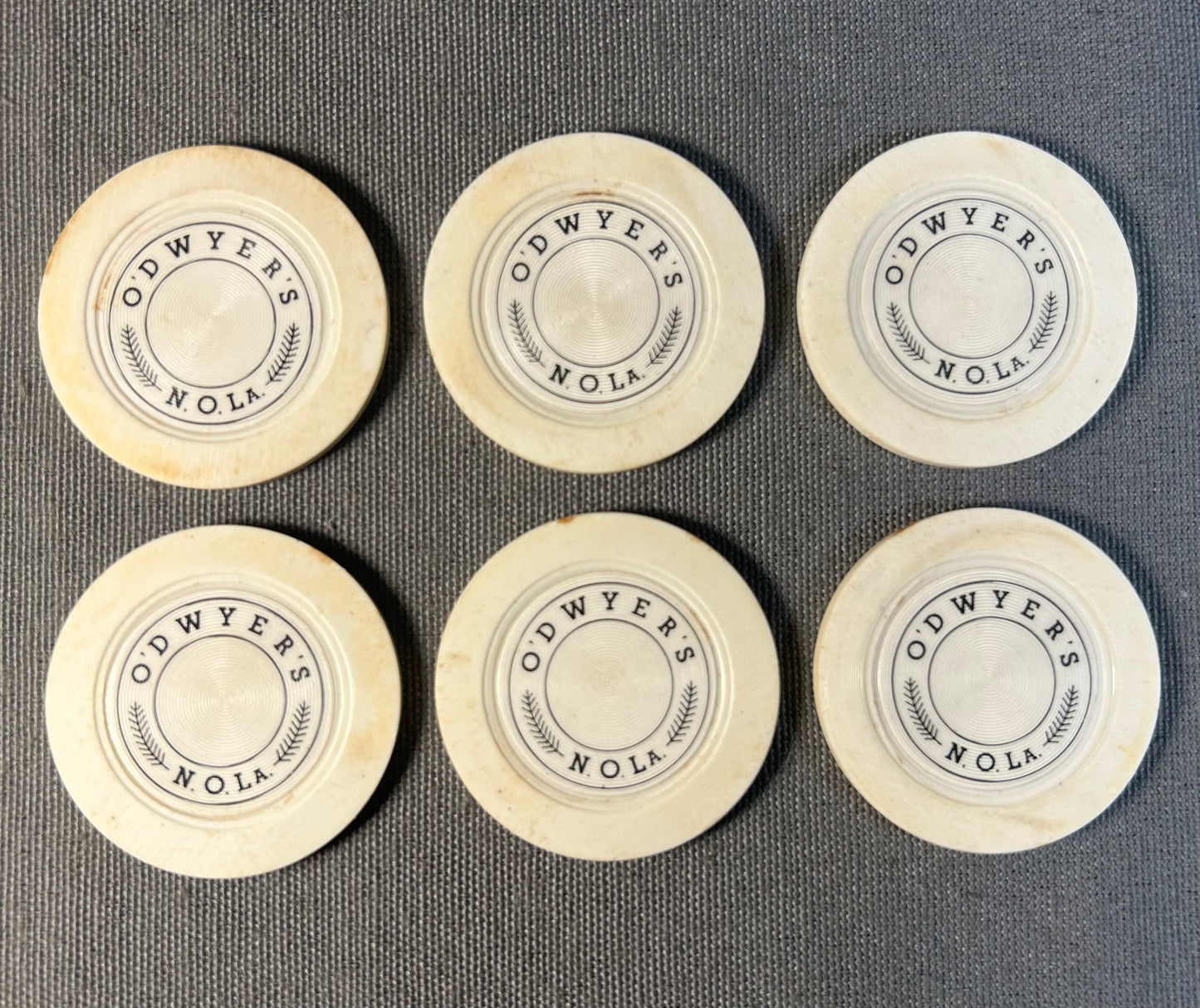 Vintage 1949-1951 American O’Dwyer’s Illegal Casino Gambling Club Non-Denominated Clay Roulette Chip (New Orleans/Jefferson, Louisiana)