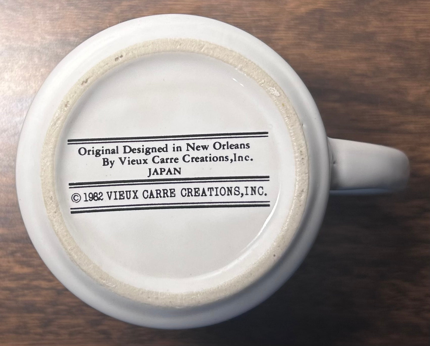 Vintage 1982 Vieux Carre Creations New Orleans French Quarter Royal Street Ceramic Coffee Mug