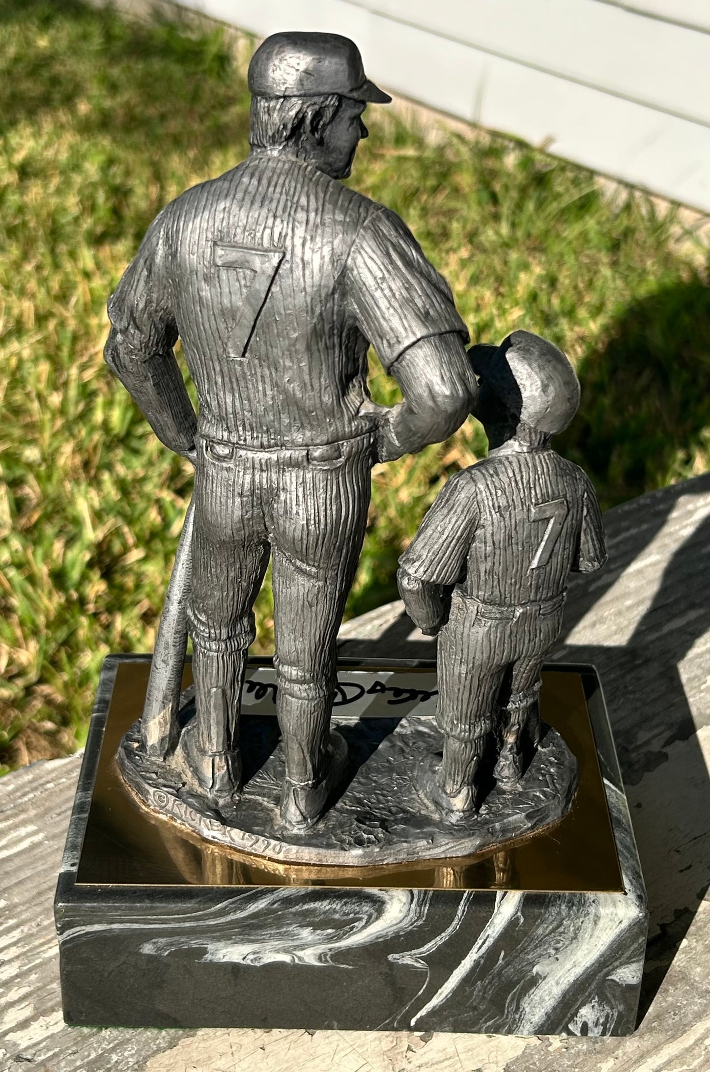 Vintage Michael Ricker - “The Legend Lives” Mickey Mantle Signed Pewter Limited Edition Sculpture on Marble Base (#465/500) (New Orleans)