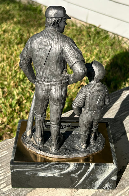 Vintage Michael Ricker - “The Legend Lives” Mickey Mantle Signed Pewter Limited Edition Sculpture on Marble Base (#465/500) (New Orleans)