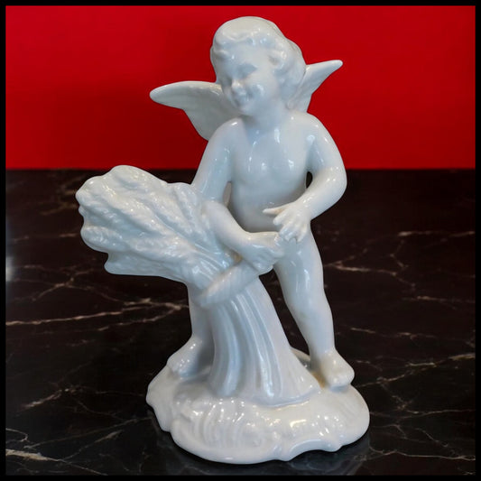 Vintage 1960’s German Karl Thieme Dresden Porcelain Spring Putto Cherub Figurine