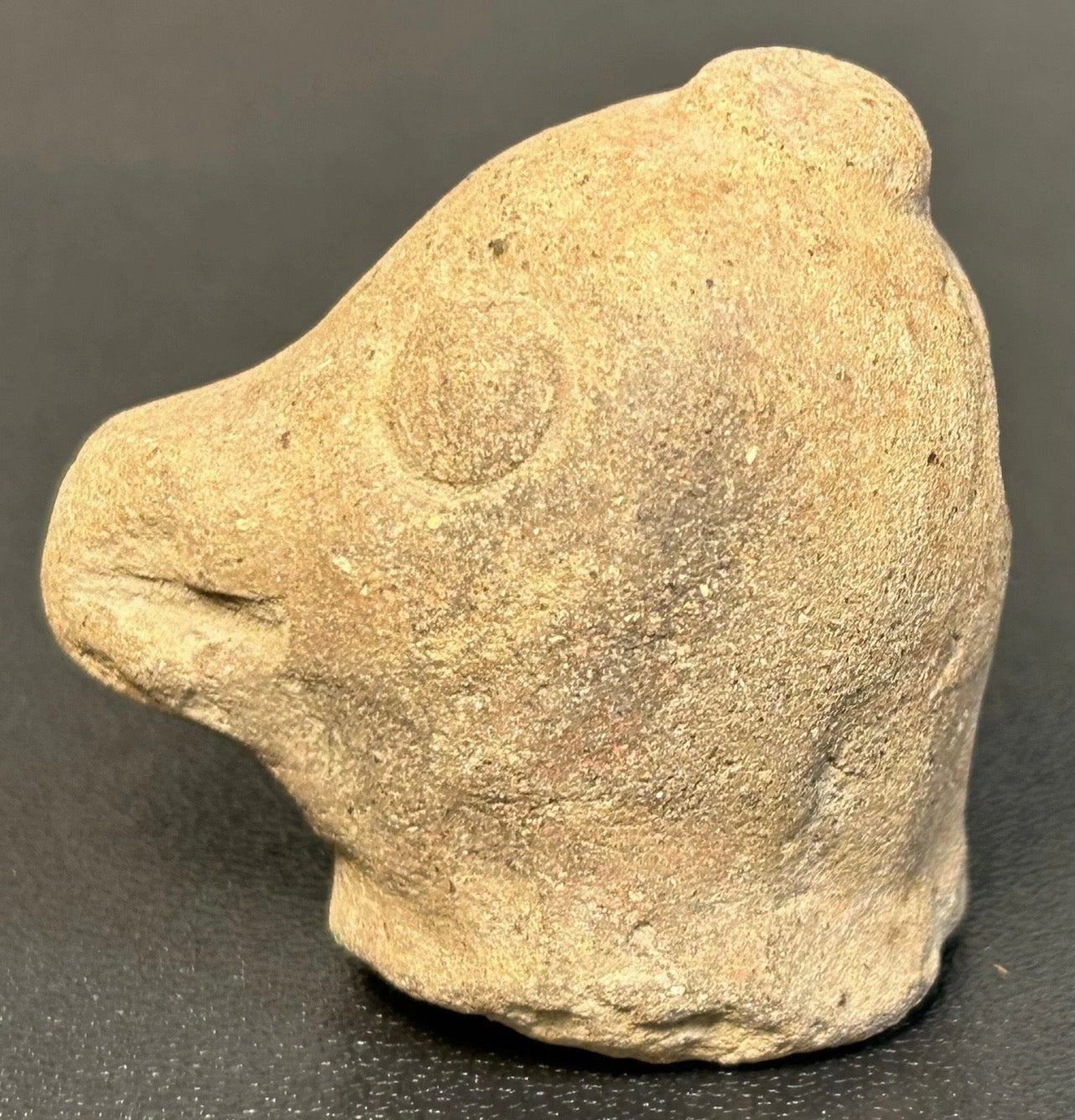 Vintage Circa 1970 Mexican Pre-Columbian Aztec Style Zoomorphic Terracotta Clay Bird Effigy Head Figurine