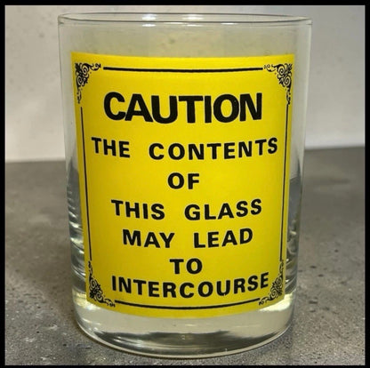 Vintage 1960’s American Mid Century Modern Novelty Adult Humor Lowball/Rocks Glass