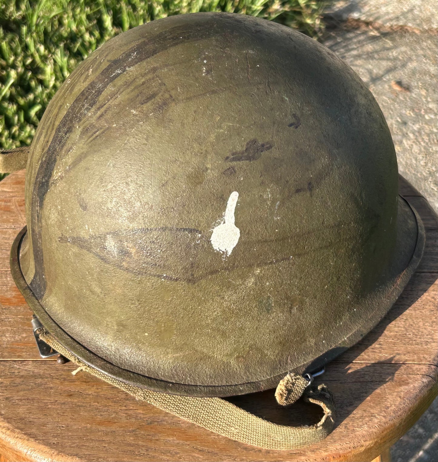 Vintage Late 1960’s Vietnam War-Era United States M1 Steel Combat Helmet Trench Art