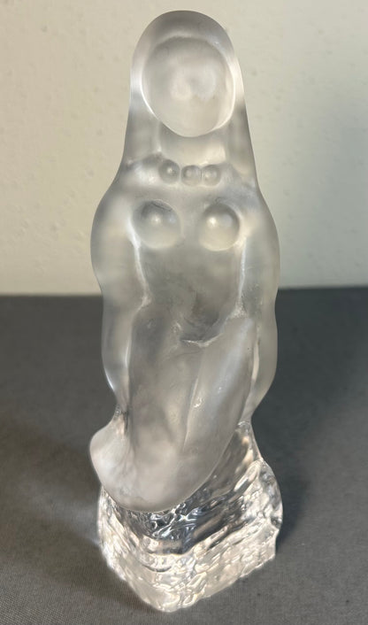 Vintage 1960’s Swedish Mid Century Modern Paul Kedelv for Reijmyre Glasbruk Art Glass Mermaid Sculpture Figurine
