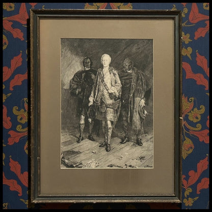 After Sir John Pettie “Bonnie Prince Charlie” Framed Engraving (1893 World’s Colombian Exposition) (Chicago)