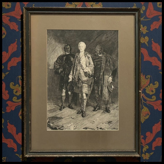 After Sir John Pettie “Bonnie Prince Charlie” Framed Engraving (1893 World’s Colombian Exposition) (Chicago)