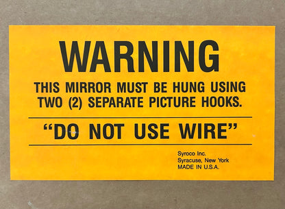 Vintage 1980’s American Syroco Postmodern Brass Style Metal/Glass Concentric Squares Wall Mirror