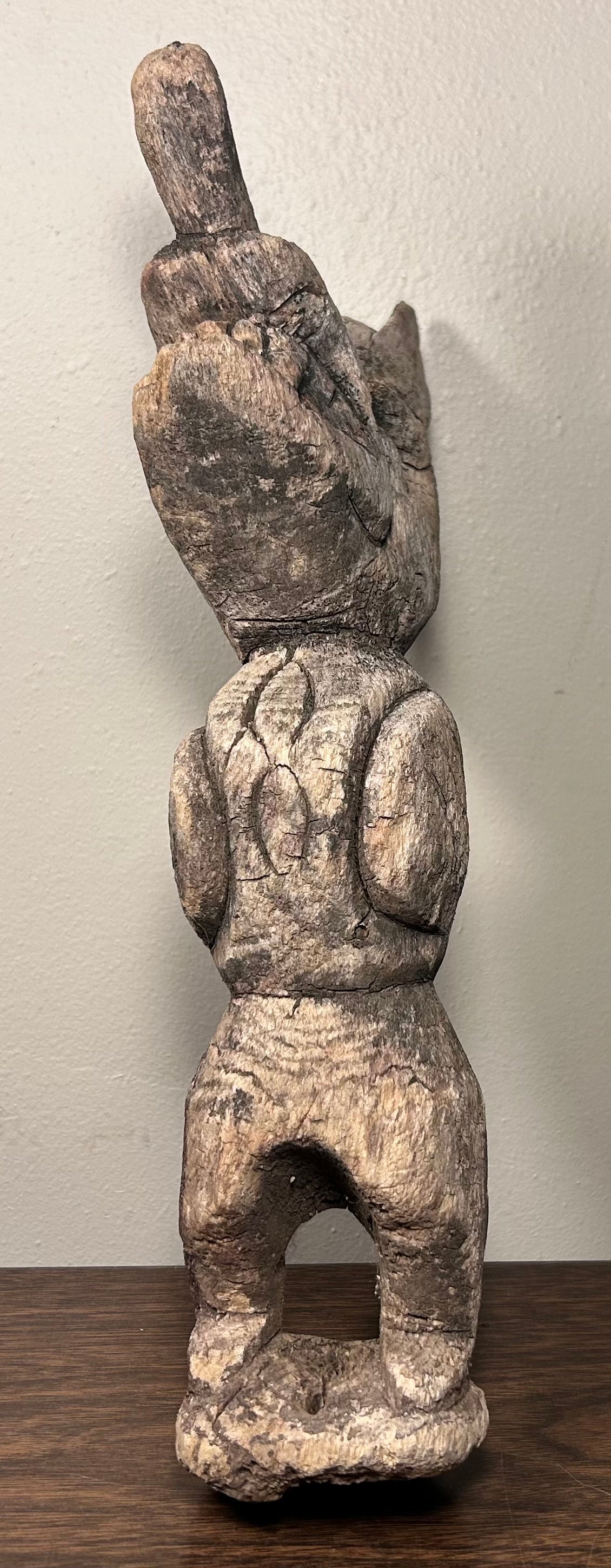 Vintage Mid 20th Century American Pacific Northwest Tribal Style Mythical Bird-Man Spirit Basswood Carving Sculpture