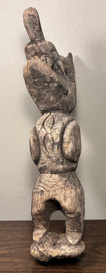 Vintage Mid 20th Century American Pacific Northwest Tribal Style Mythical Bird-Man Spirit Basswood Carving Sculpture