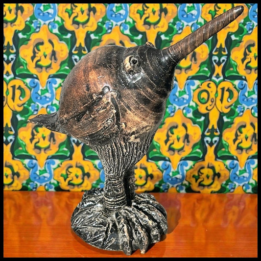 Vintage American 1971 Contemporary Style Kiwi Bird Clay Sculpture by Bernie Hill (Louisiana)