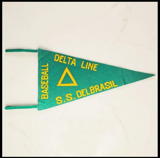 Circa 1940 American S.S. Delbrasil Delta Line Ship Baseball Pennant
