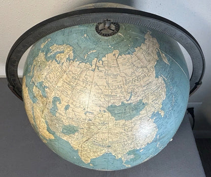 1948 American Weber Costello Co. 12-Inch Peerless Terrestrial Globe on Cast Metal Base