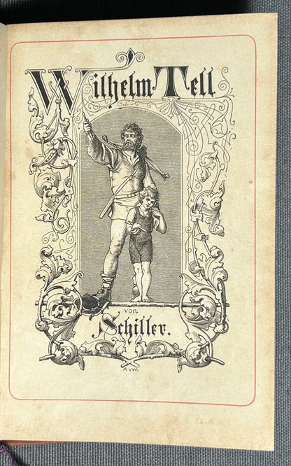 1873 “William Tell” by Schauspiel von Schiller Miniature Hardcover Book Printed in Berlin, Germany
