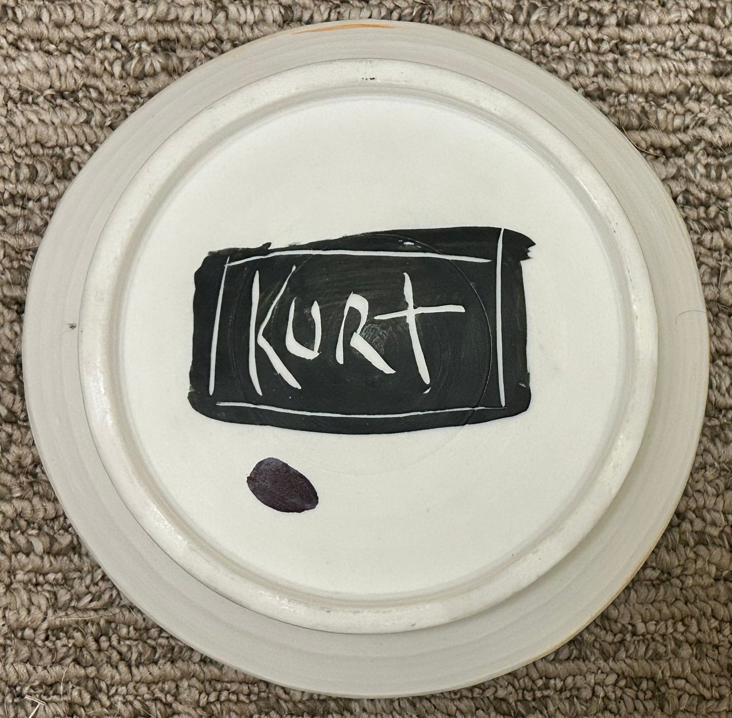 Kurt Anderson Pottery Contemporary Style Girl with Hands Raised Motif Shallow Bowl (21st Century) (American)