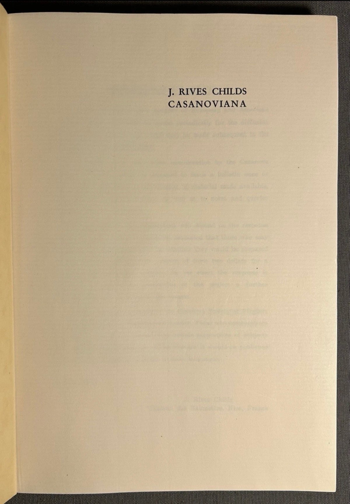 Vintage 1956 “Casanoviana: An Annotated World Bibliography of Jacques Casanova de Seingalt and of Works Concerning Him” Limited Edition Softcover Book (#480/500)