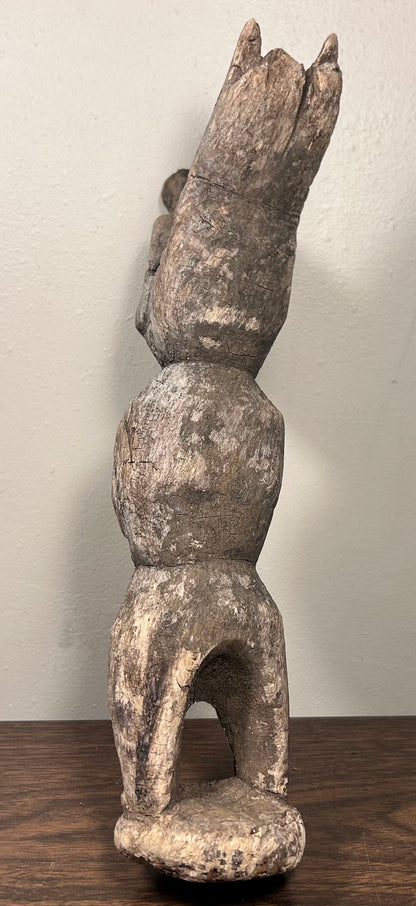 Vintage Mid 20th Century American Pacific Northwest Tribal Style Mythical Bird-Man Spirit Basswood Carving Sculpture
