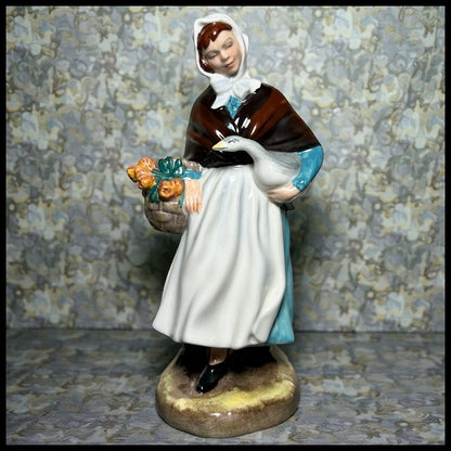 Vintage 1975-1981 English Royal Doulton Porcelain Country Lass Figurine (HN 1991) (Retired)