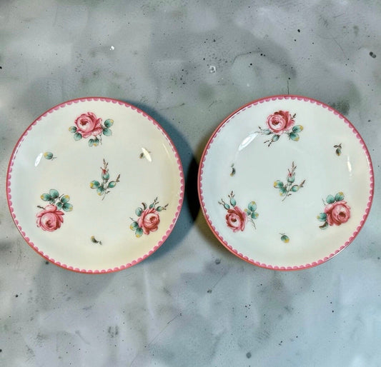 Vintage Mid 20th Century Italian Richard Ginori Pittoria Porcelain Amalfi Pattern Saucers