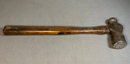 1930’s American Forged Steel Head/Wooden Handle Ball Peen Hammer