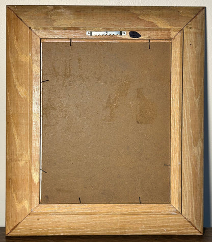 Vintage Lighthouse Coastal Seascape Framed Oil Painting on Masonite Board Signed Bushman