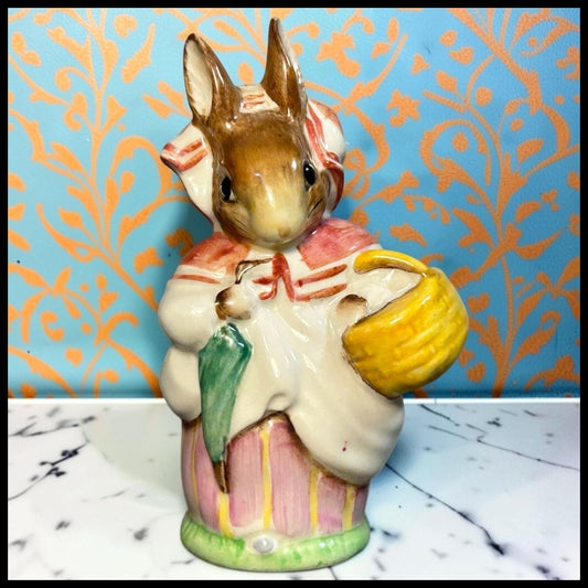 Vintage 1974-1985 English Beswick Ceramic Beatrix Potter Mrs. Rabbit Figurine (Retired)