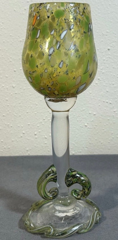 2002 Teri Walker Studio Art Glass Contemporary Style Goblet Chalice (New Orleans, Louisiana)
