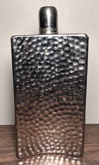1940’s German Alfred Harald Schneider Hammered Chrome Metal 16 Oz. Drinking Flask