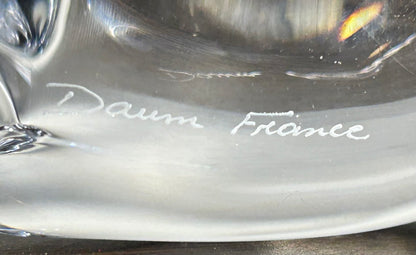 Vintage 1980’s French Daum Crystal Large Dolphin Diving Sculpture (Dauphin)