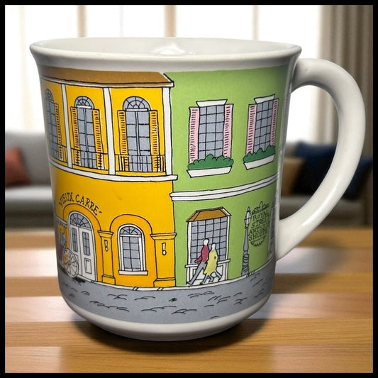Vintage 1982 Vieux Carre Creations New Orleans French Quarter Royal Street Ceramic Coffee Mug