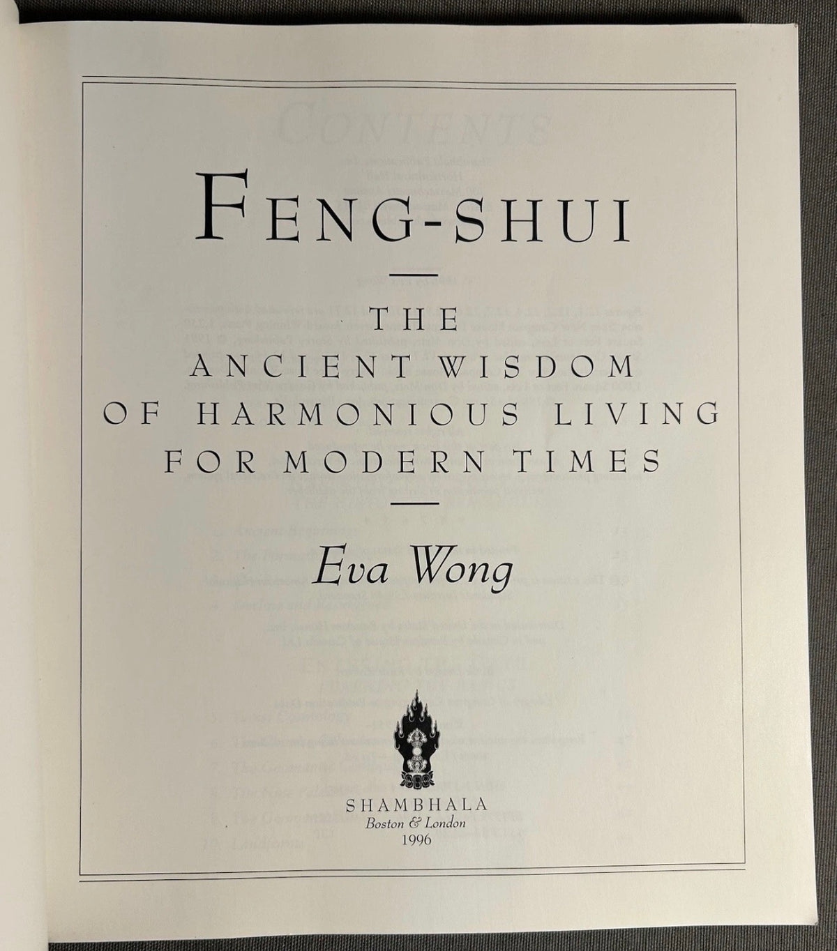 Vintage 1996 “Feng-Shui: The Ancient Wisdom of Harmonious Living for Modern Times” by Eva Wong Softcover Book