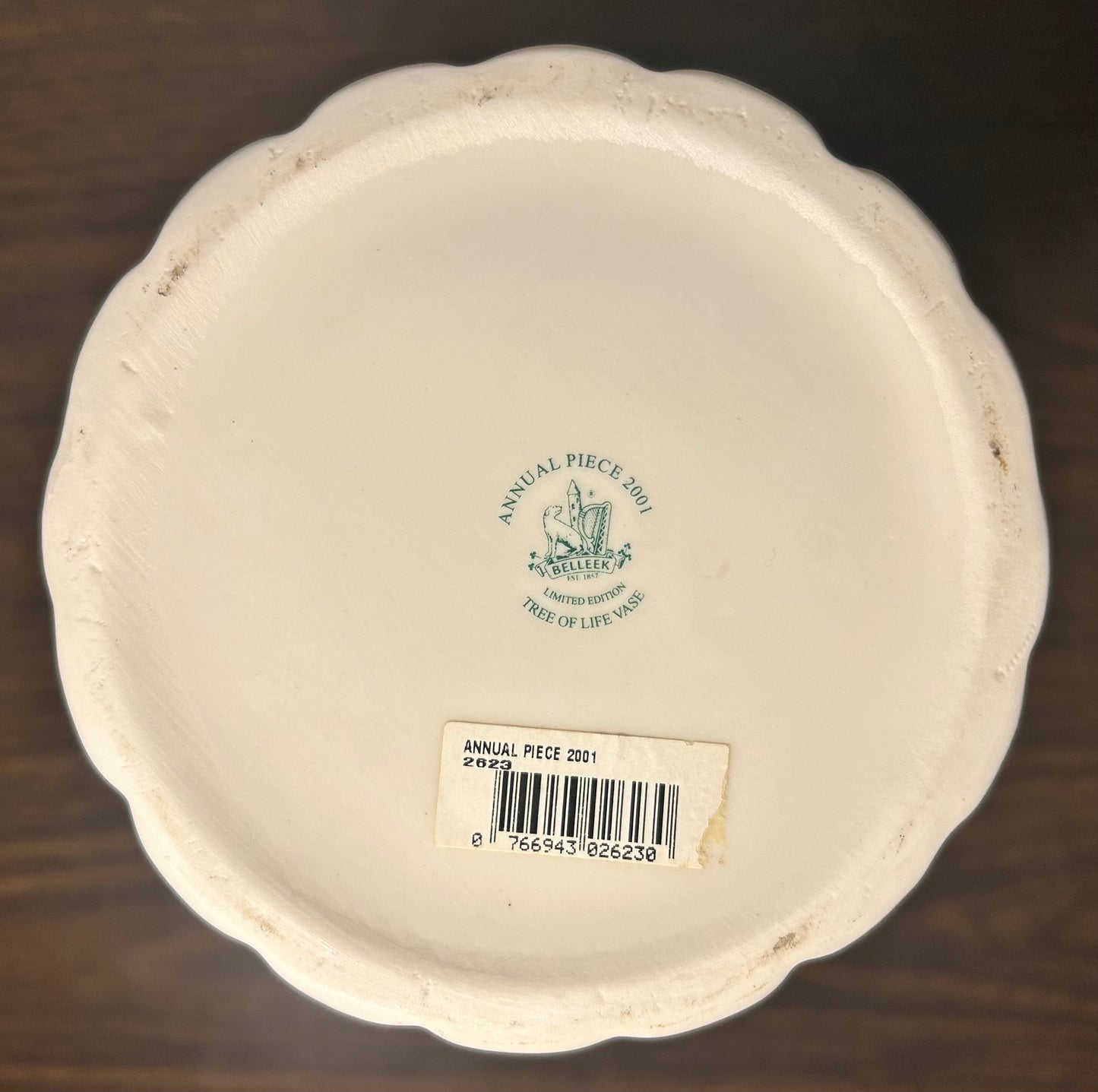 2001 Irish Belleek Porcelain Annual Piece Tree of Life Limited Edition Vase