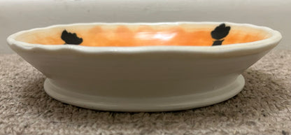 Kurt Anderson Pottery Contemporary Style Girl with Hands Raised Motif Shallow Bowl (21st Century) (American)