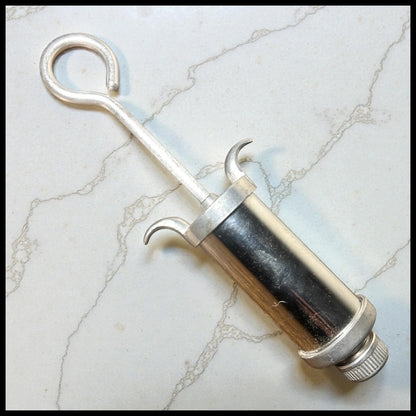 Vintage 1950’s English Nutbrown Metal Icing Syringe
